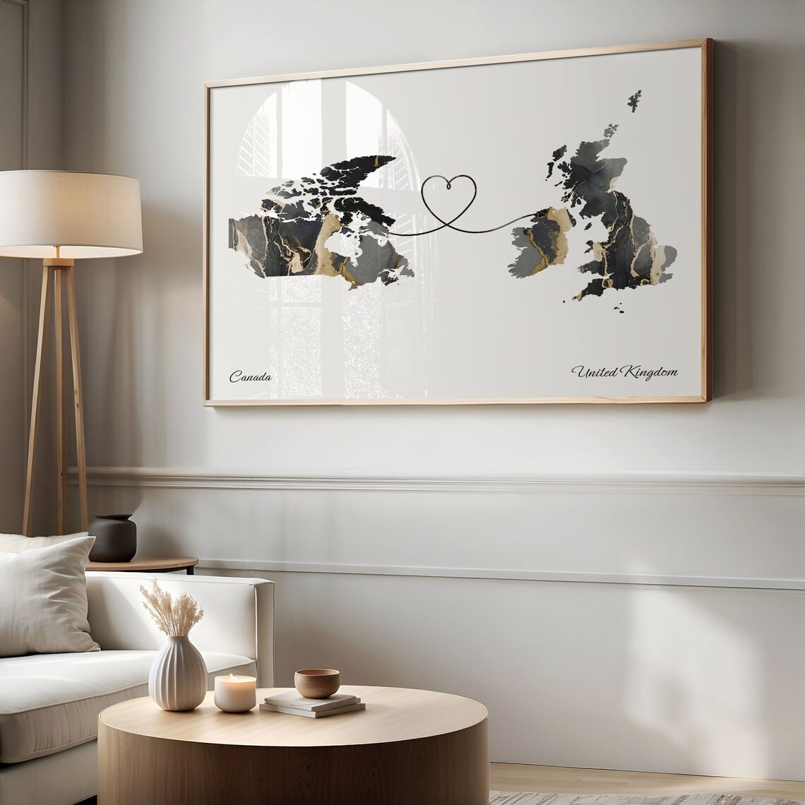 Canada to United Kingdom Map Travel Art Print - Image 2