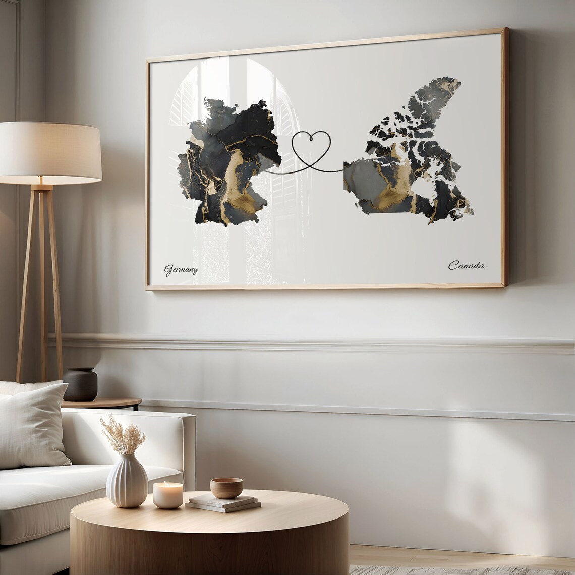 Germany to Canada Map Poster, Travel Art Print - Image 2