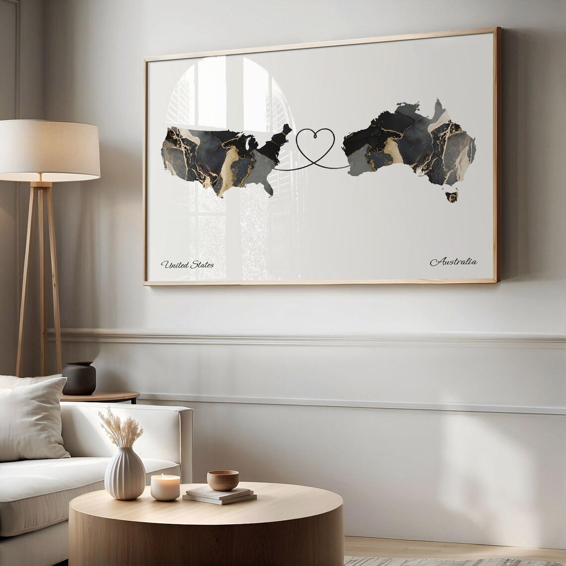 USA to Australia Map Poster, Travel Gift - Image 2