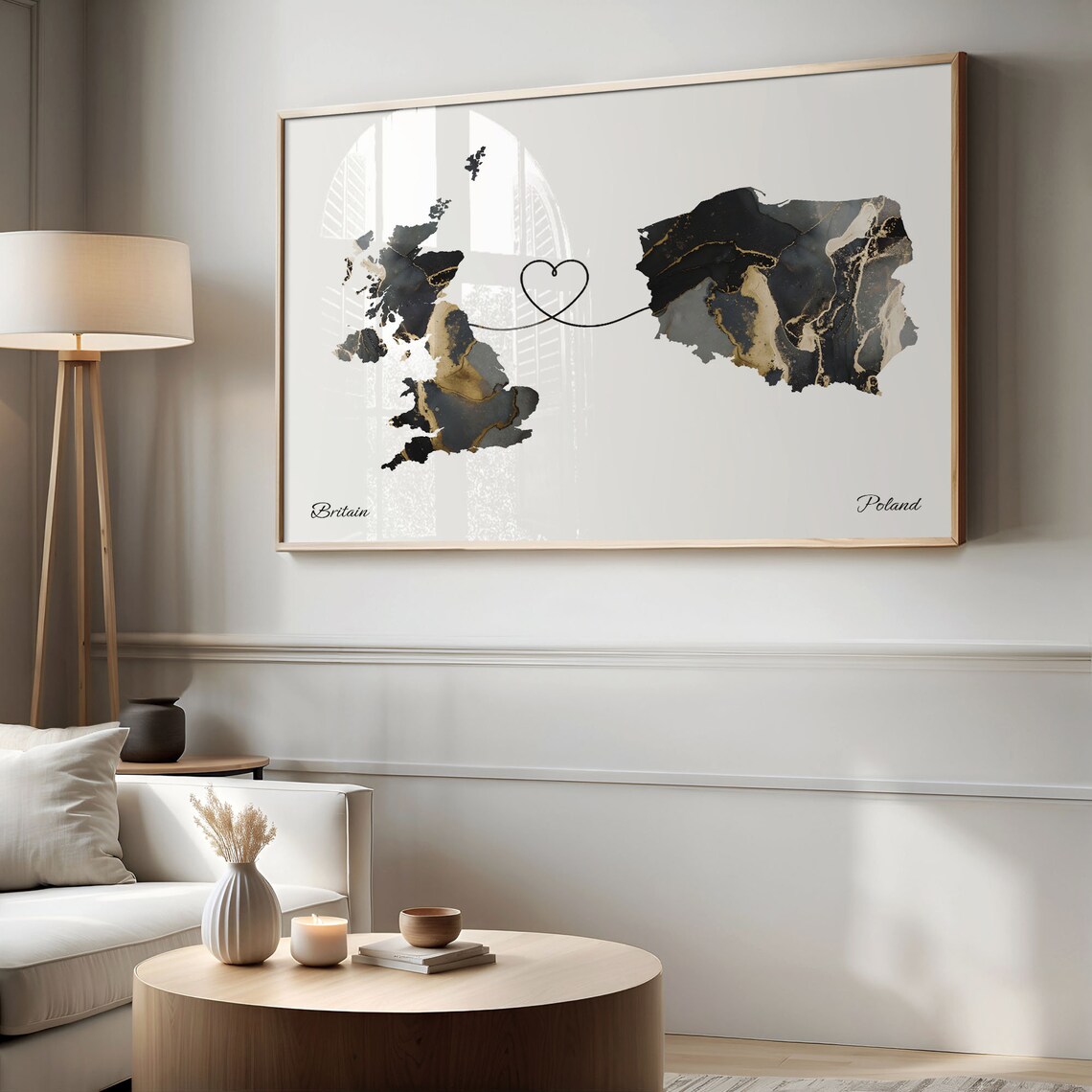 Britain To Poland Map Poster, Travel Print - Image 2