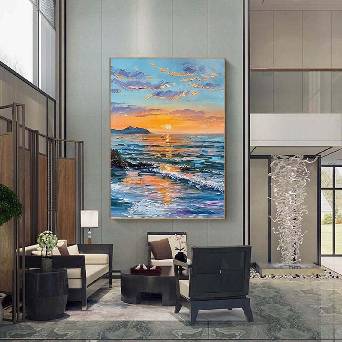 Ocean Sunset Golden Sun Over Turquoise Waves Scene Wall Poster - Image 5
