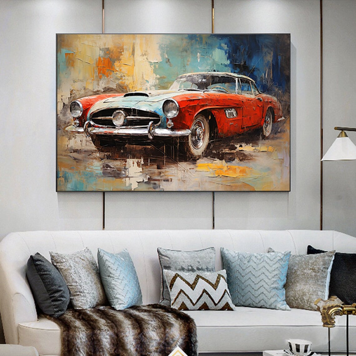 Abstract Car Oil Painting Art Print, Racing Club - Image 5