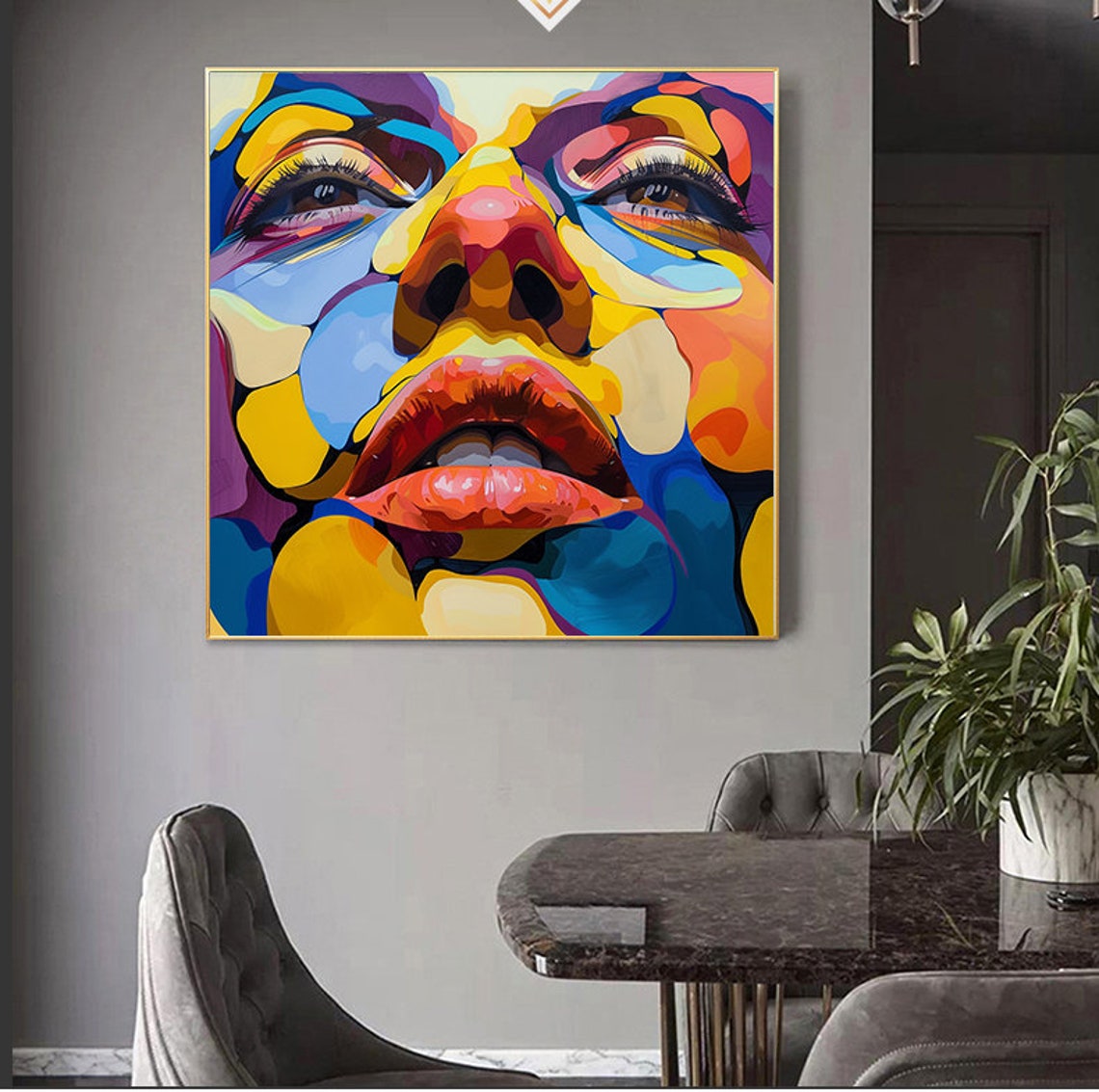Colorful Facial Paintings Woman Face Painting On Graffiti Girl Wall Art Colorful Face Poster Modern Wall Decor Abstract Woman Artwork - Image 7