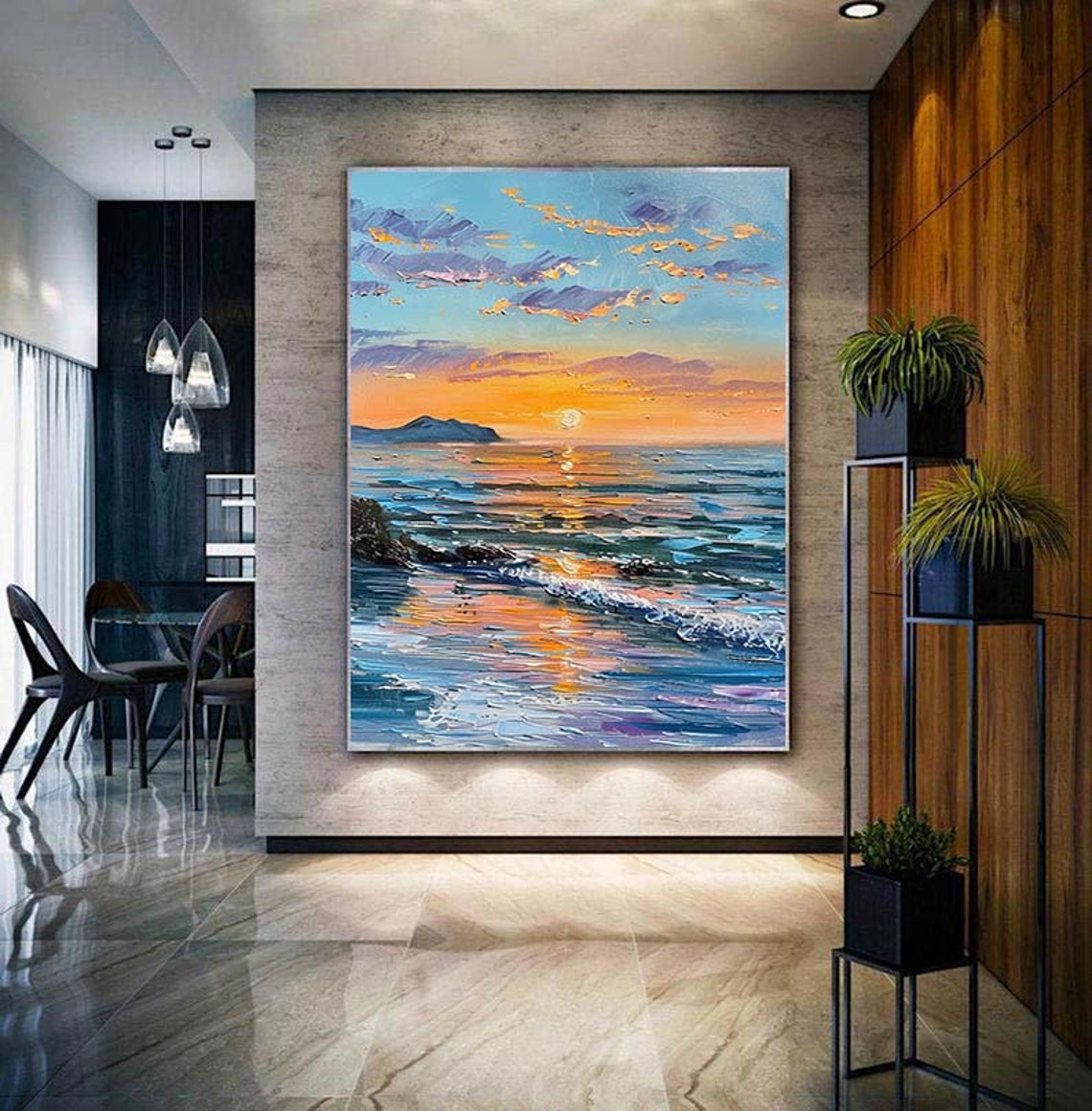 Ocean Sunset Golden Sun Over Turquoise Waves Scene Wall Poster - Image 6