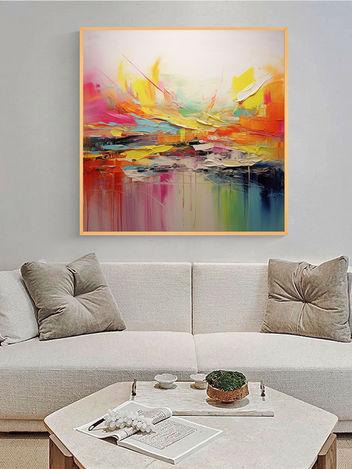 Colorful Abstract Oil Painting, Impasto Art Print - Image 4