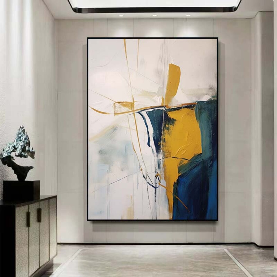 Yellow Painting Green Painting Original Abstract Painting Large Wall Painting Large Abstract Painting Living Room Decor Home Decor - Image 2