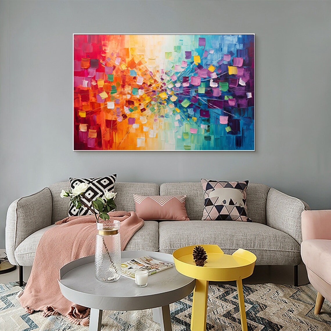 Explosive Radiant Color Burst Mosaic From Red To Blue Purple Poster - Image 6