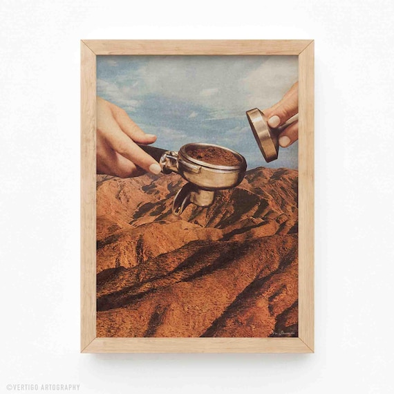 Surreal Coffee County Vintage Cafe Art Print