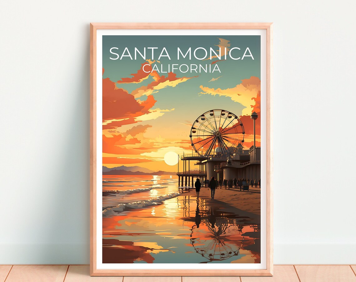 Santa Monica California City Poster Wall Art Print - Image 4