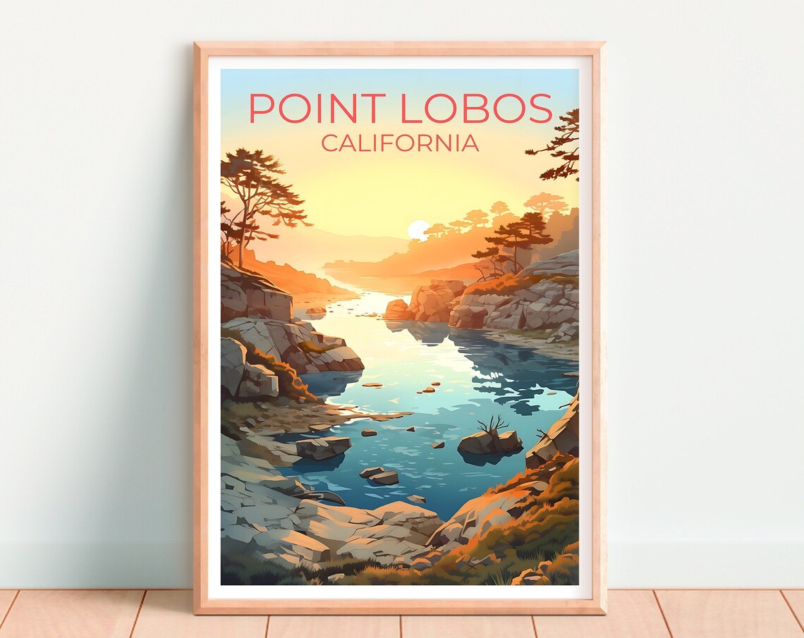 Point Lobos Travel Poster, California Nature Art Print - Image 4