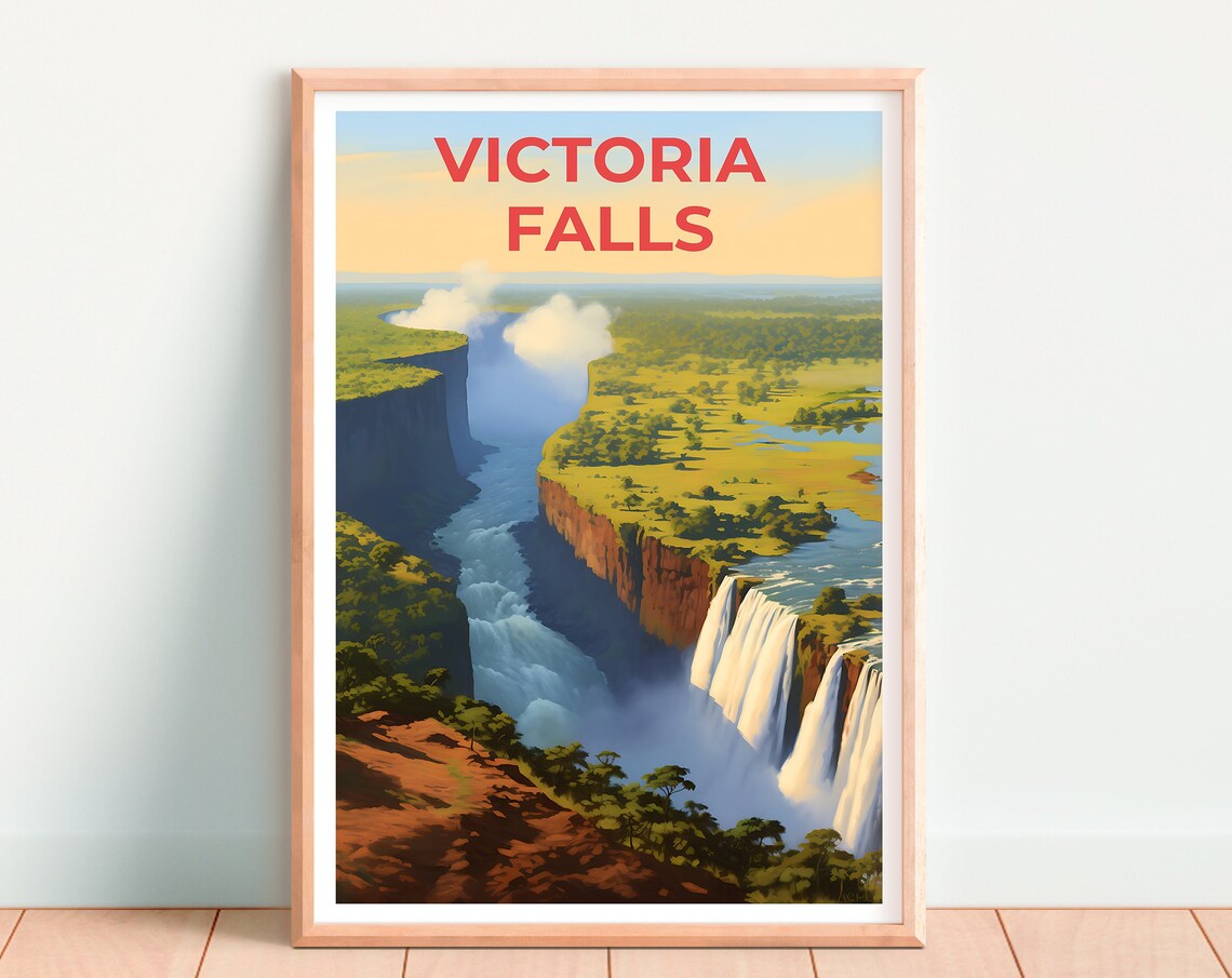 Victoria Falls Travel Poster, Africa Wall Art - Image 4