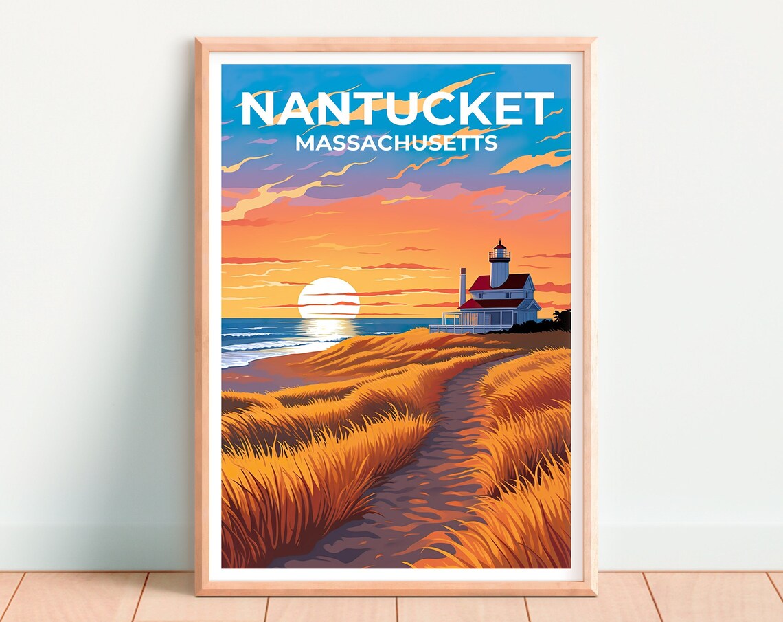 Nantucket Travel Poster, Massachusetts Art Print - Image 4