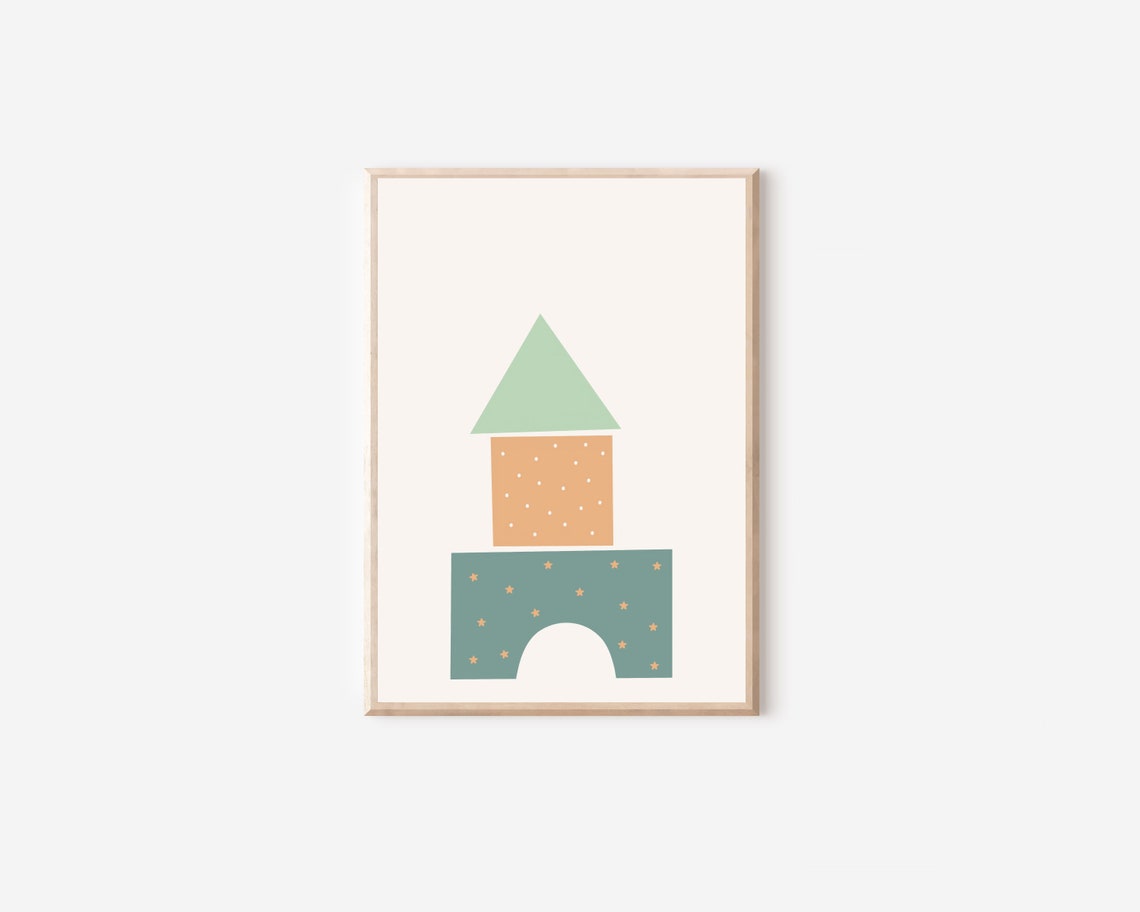 Boho Nursery Building Blocks Art Print, Baby Boy - Image 4