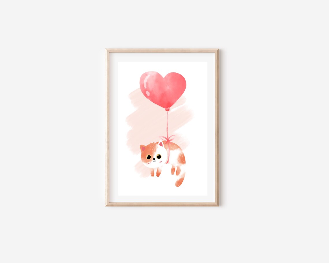 Nursery Cat Art Print, Watercolor Kitten Decor - Image 4