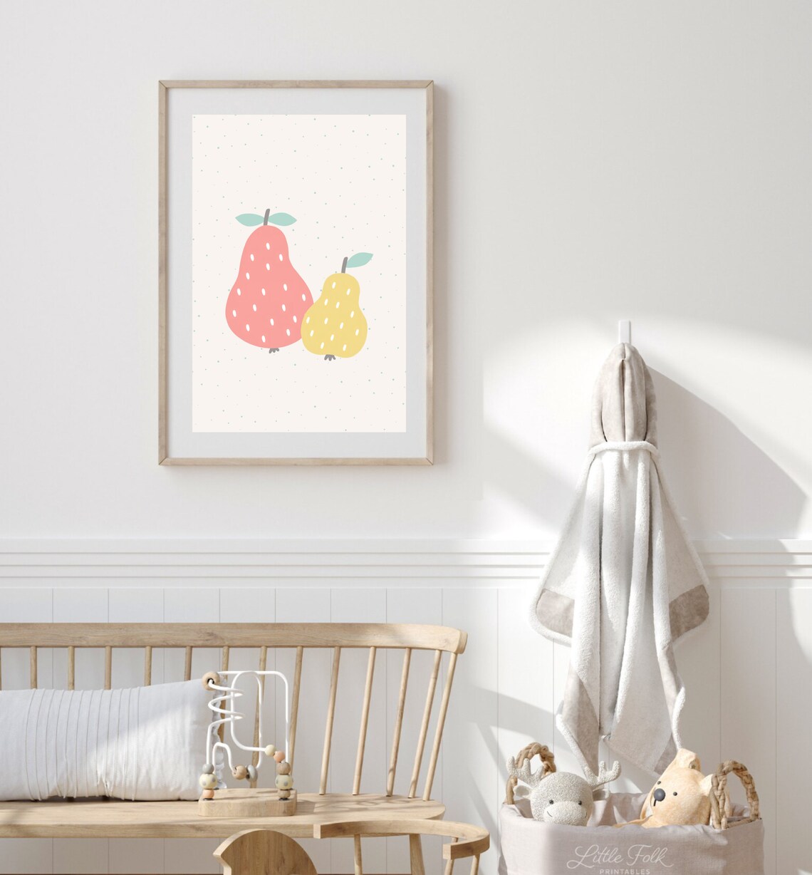 Boho Pear Nursery Art Print, Mid-Century Modern - Image 2