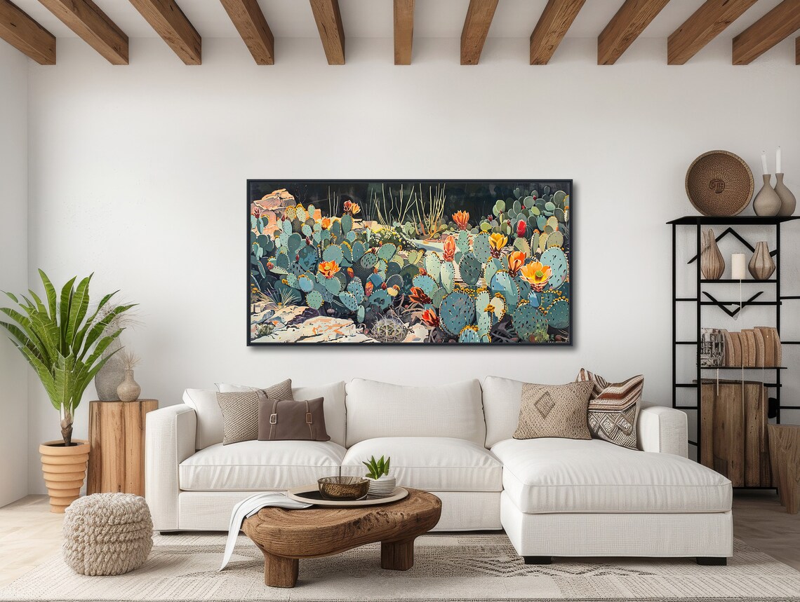 Southwestern Cactus Vintage Desert Art Print - Image 3