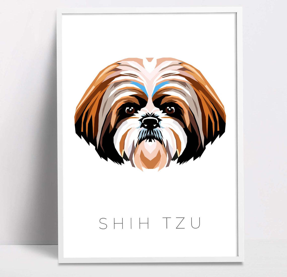 Shih Tzu Geometric Pop Art Modern Dog Breed Portrait Wall Poster - Image 3