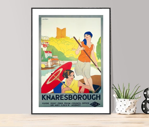 Knaresborough England Vintage Travel Poster Poster Paper Or Print Gift Idea Wall Decor