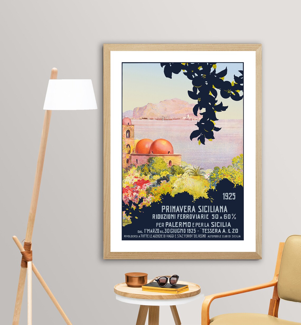 Primavera Siciliana Italy Vintage Travel Poster, Poster Print