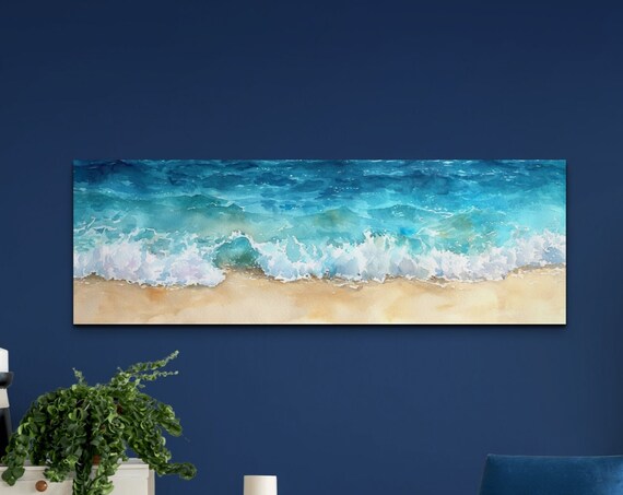 Watercolor Ocean Wave Wall Art Print