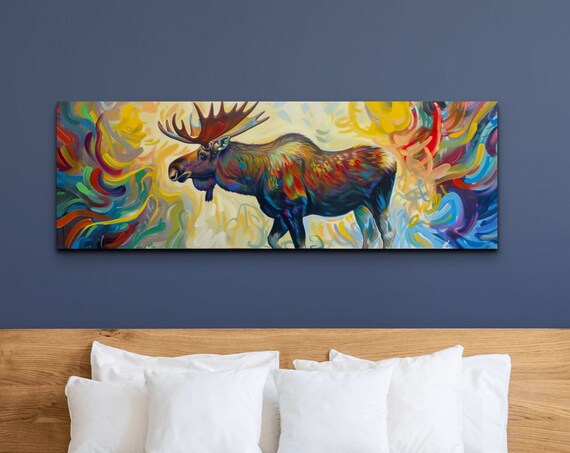 Abstract Moose Panoramic Wall Art Print