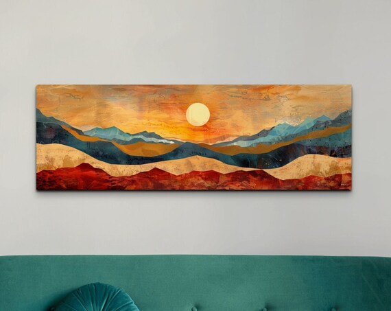 Southwest Style Sunset Wall Art Print, Modern Decor