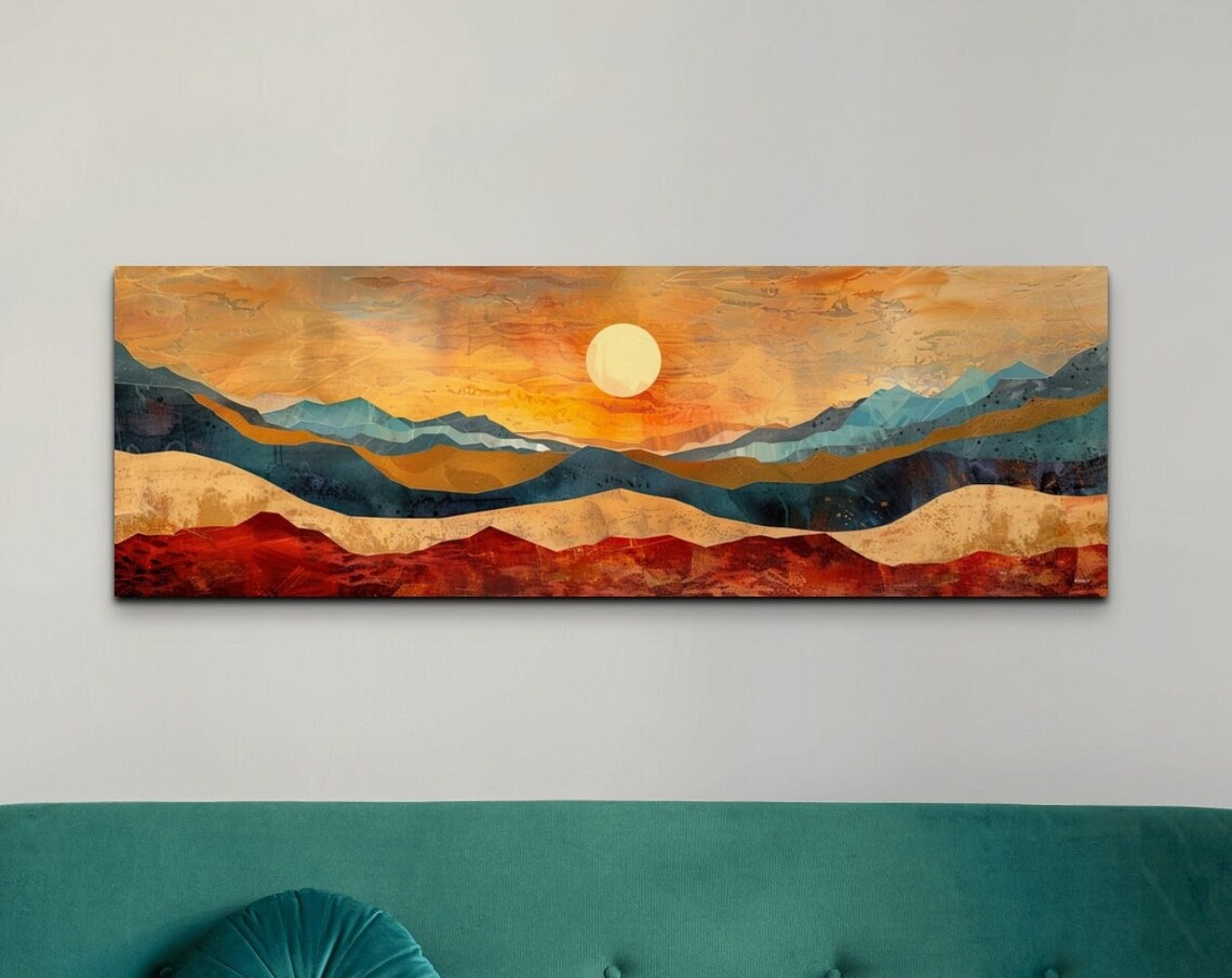 Southwest Style Sunset Wall Art Print, Modern Decor