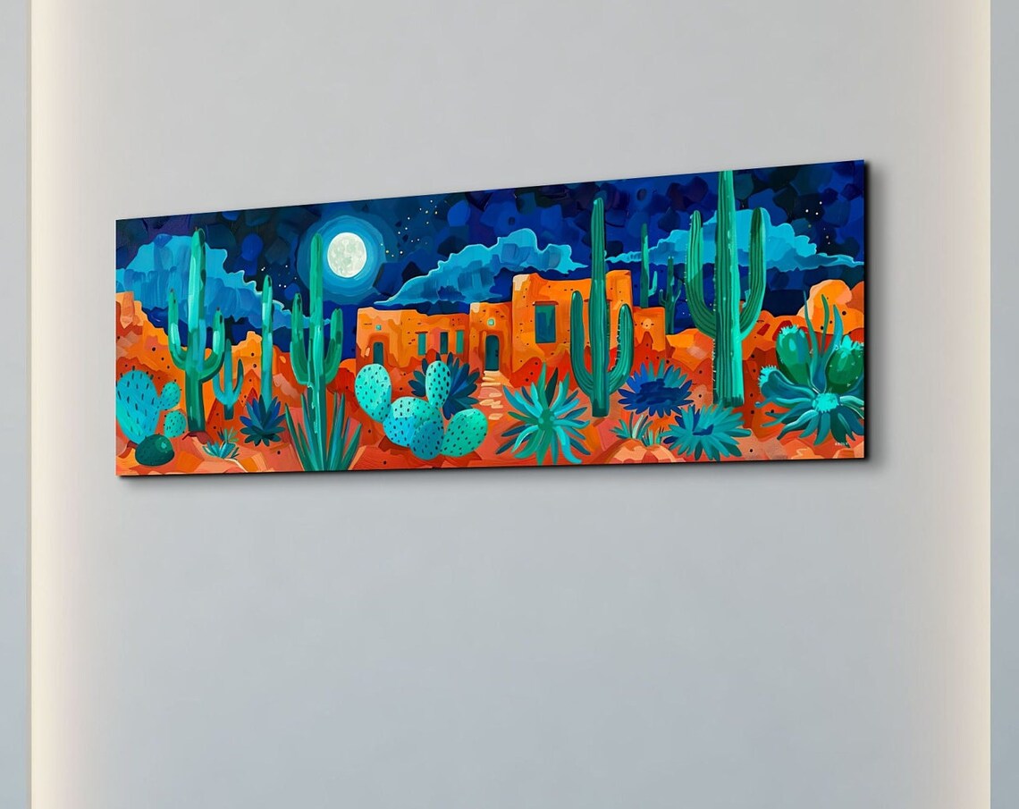 Southwest Desert Watercolor Panoramic Wall Art Print