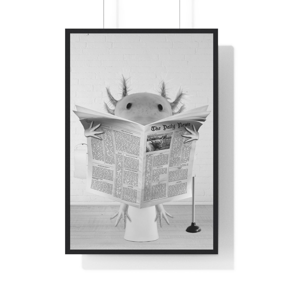Axolotl Print Funny Bathroom Decor Axolotl In Toilet Animal In Toilet Black And White Axolotl Whimsy Animal Art Kids Bathroom Wall Art