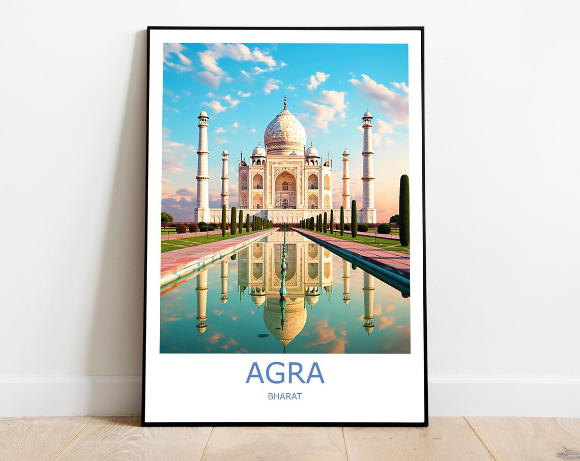 Agra Travel Print Agra Wall Art Agra Travel Poster Taj Mahal Wall Art India Travel Print Taj Mahal Poster India Wall Art Asia Wall Art