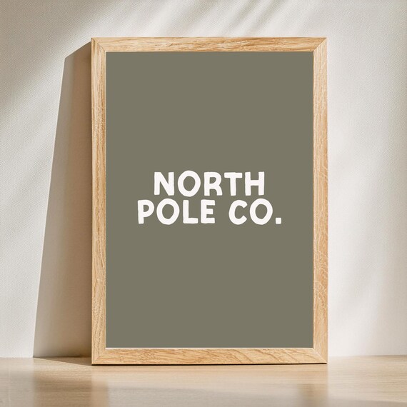 North Pole Co Minimalist Farmhouse Christmas Typography Wall Poster