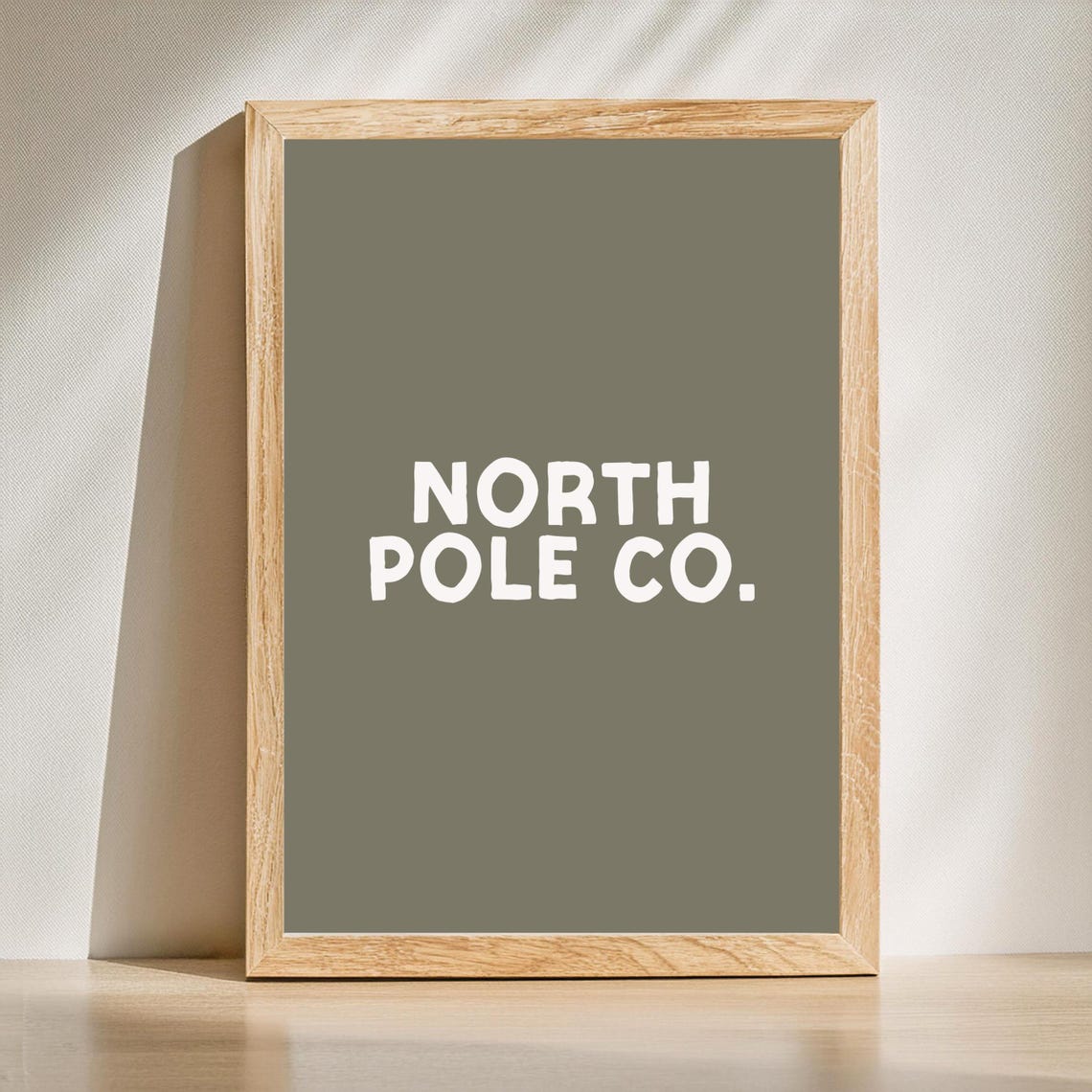 North Pole Co Minimalist Farmhouse Christmas Typography Wall Poster