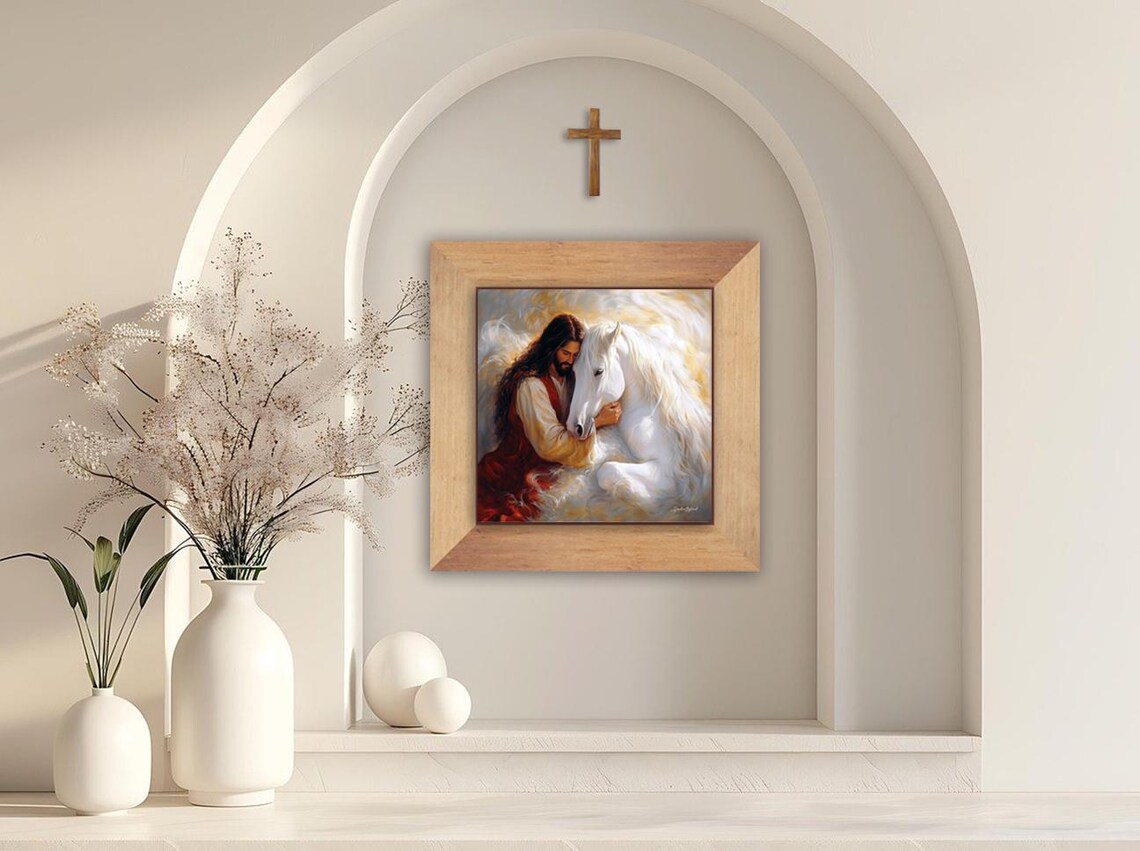 Jesus Heavenly Horse, Christian Equestrian Art - Image 3
