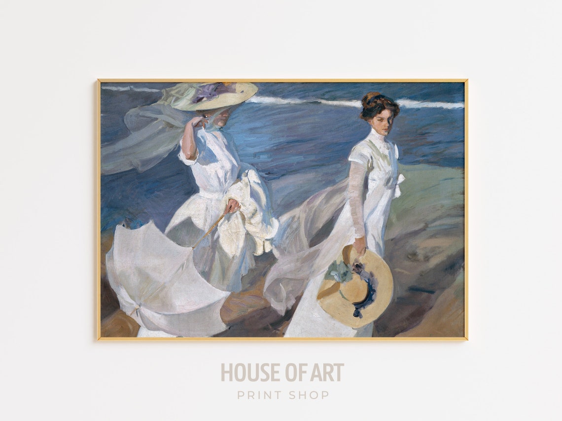 Sorolla Walk on the Beach Women White Dresses Sea Breeze Print - Image 3