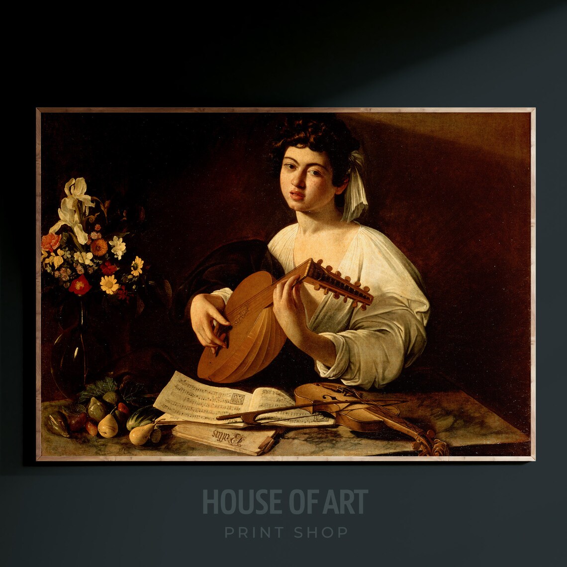 Caravaggio The Lute Player Baroque Young Musician Oil Painting Poster - Image 3