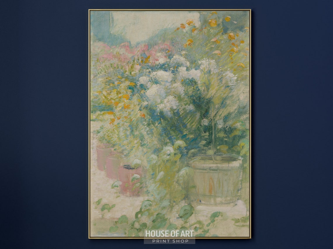 Greenhouse Blooming Flowers Pastel Impressionist Garden Oil Poster - Image 2