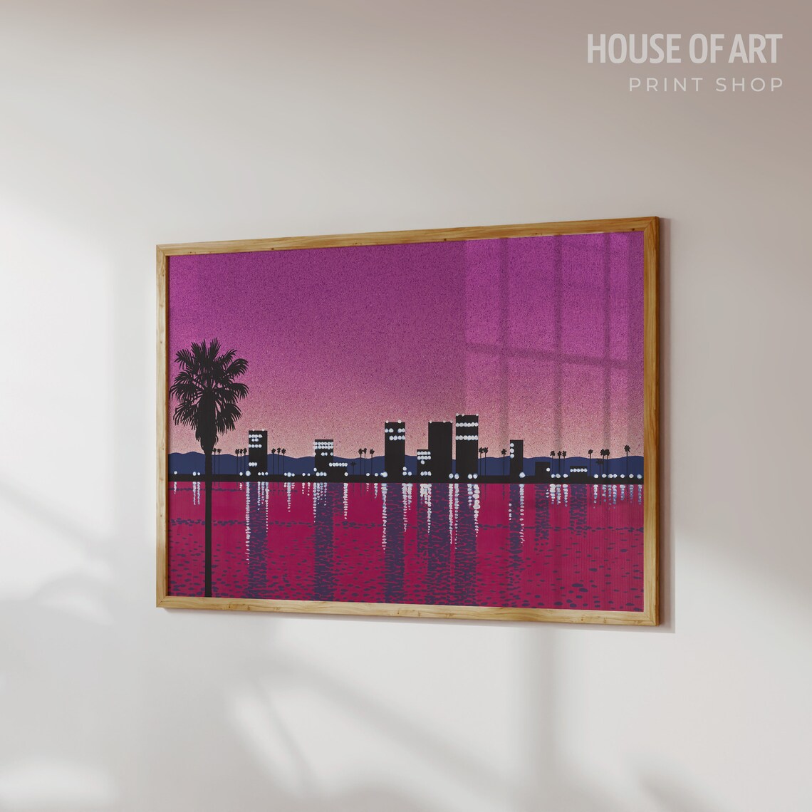 Sunset Skyline Japanese City Pop Art Print - Image 3