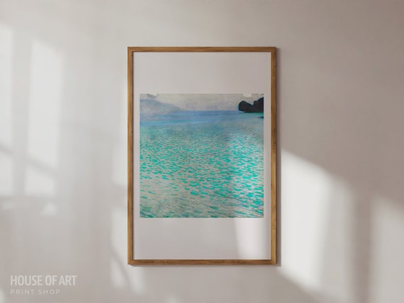 Vibrant Lake Art Water Ripples Seascape Painting Colorful Wall Art Eccentric Wall Art Abstract Gallery Wall Print Wall Art