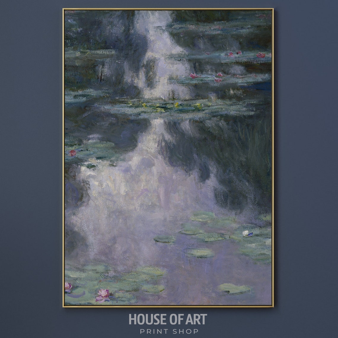 Claude Monet Style Water Lilies Pond Impressionist Flower Art Print - Image 3