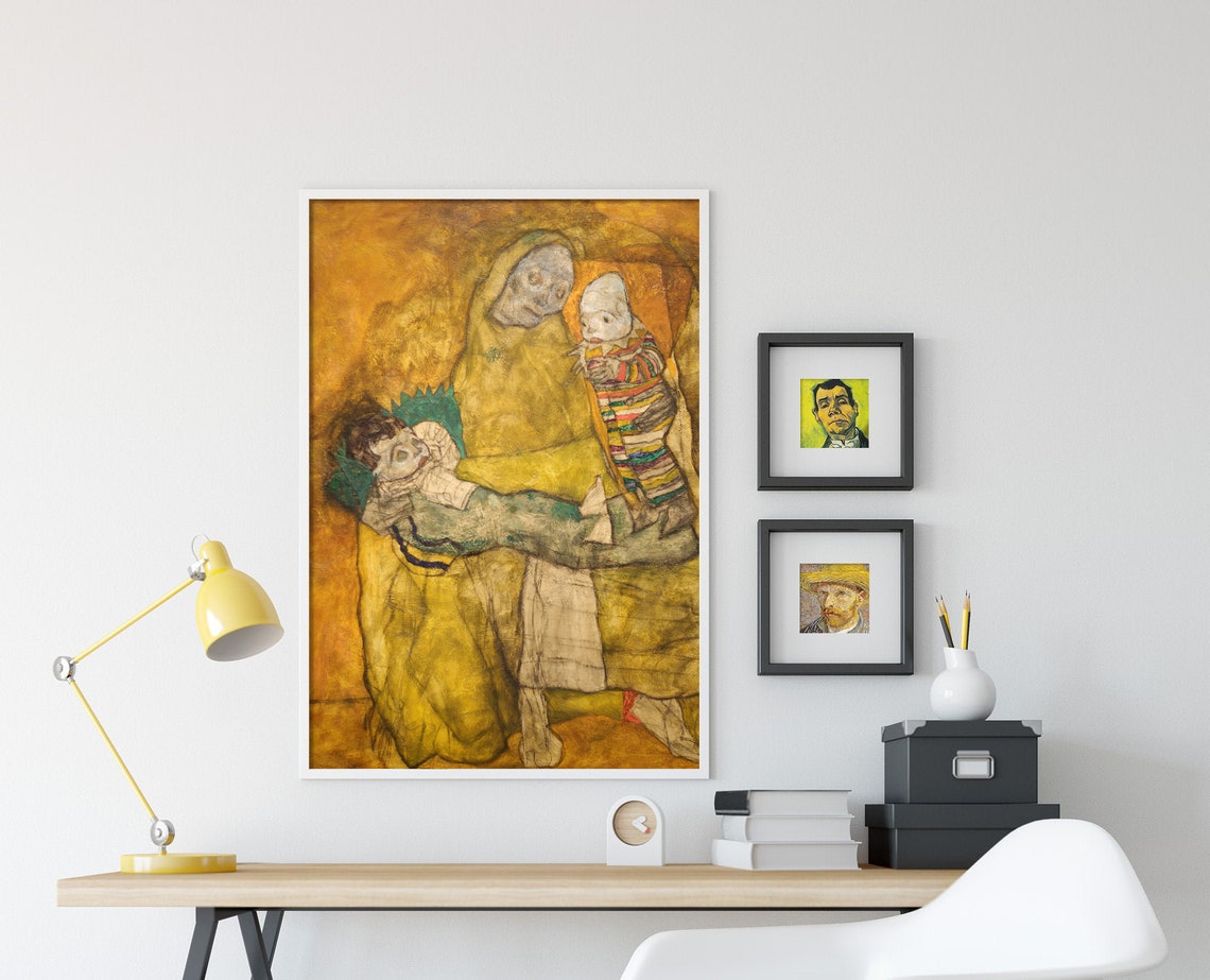 Egon Schiele Mother with Two Children 1915 Classic Painting Poster - Image 4