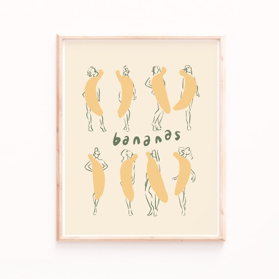 Banana Ladies Modern Kitchen Wall Art Print