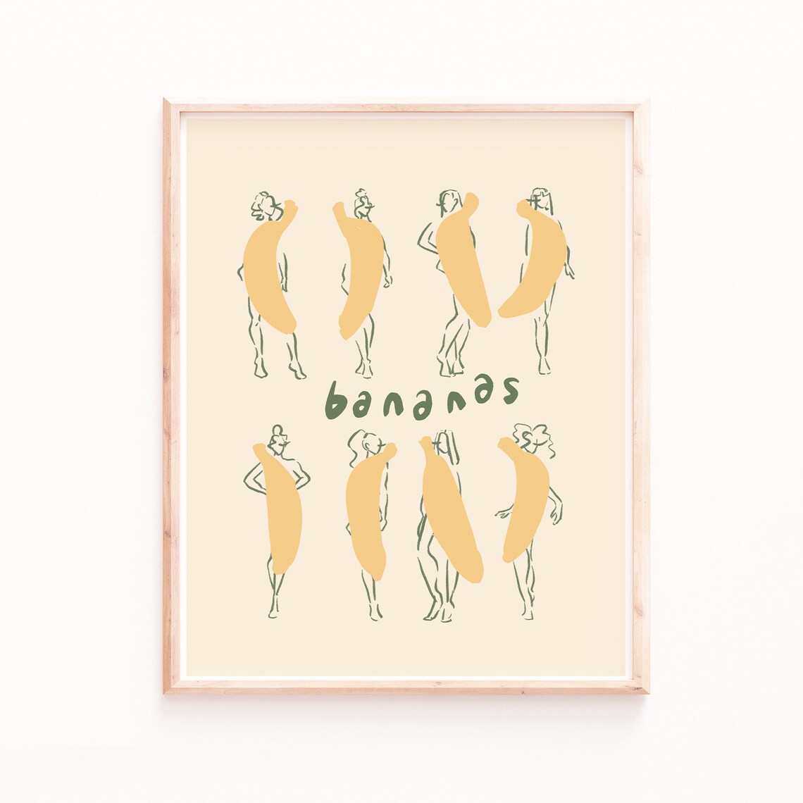 Banana Ladies Modern Kitchen Wall Art Print
