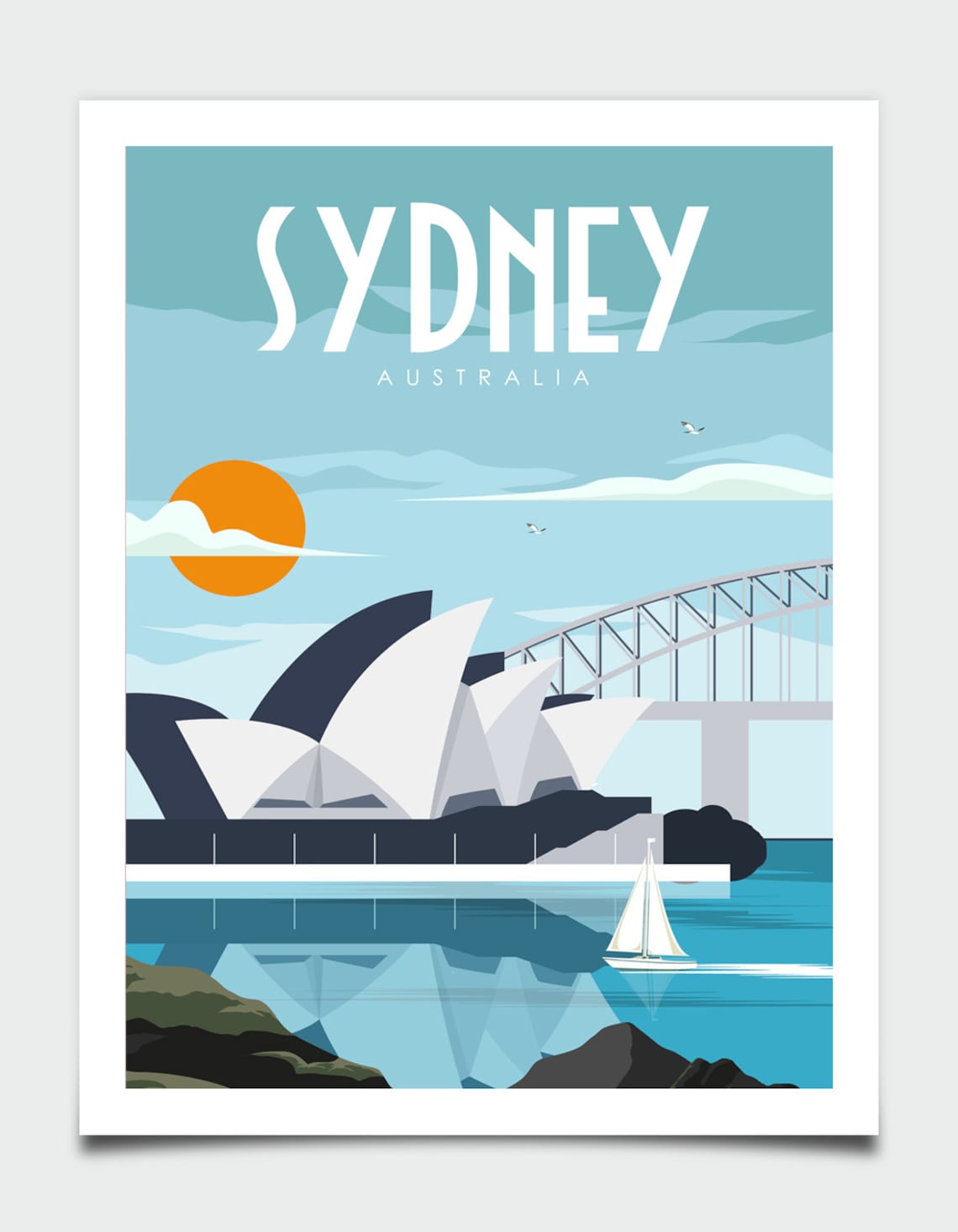 Sydney Retro Travel Poster, Australia Travel Art - Image 4