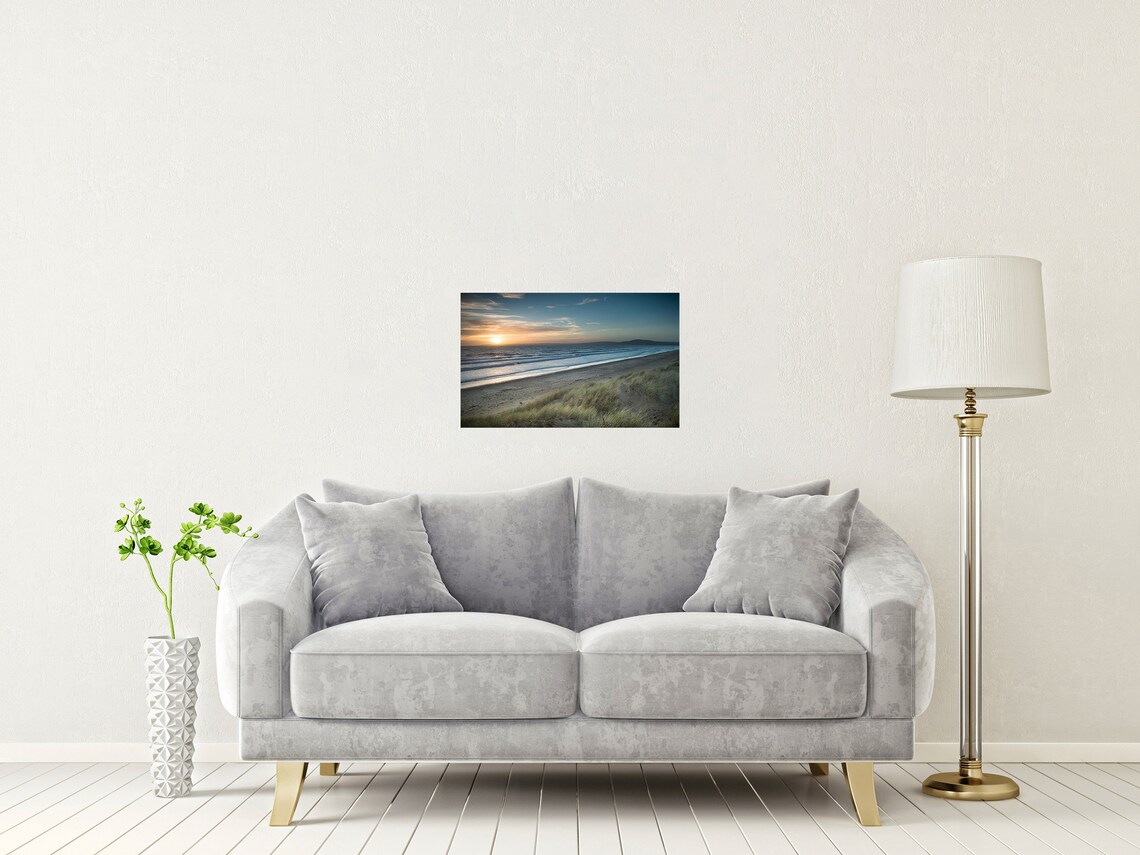 Aberavon Beach Wales Sunset Golden Waves Sand Dunes Seascape Poster - Image 2