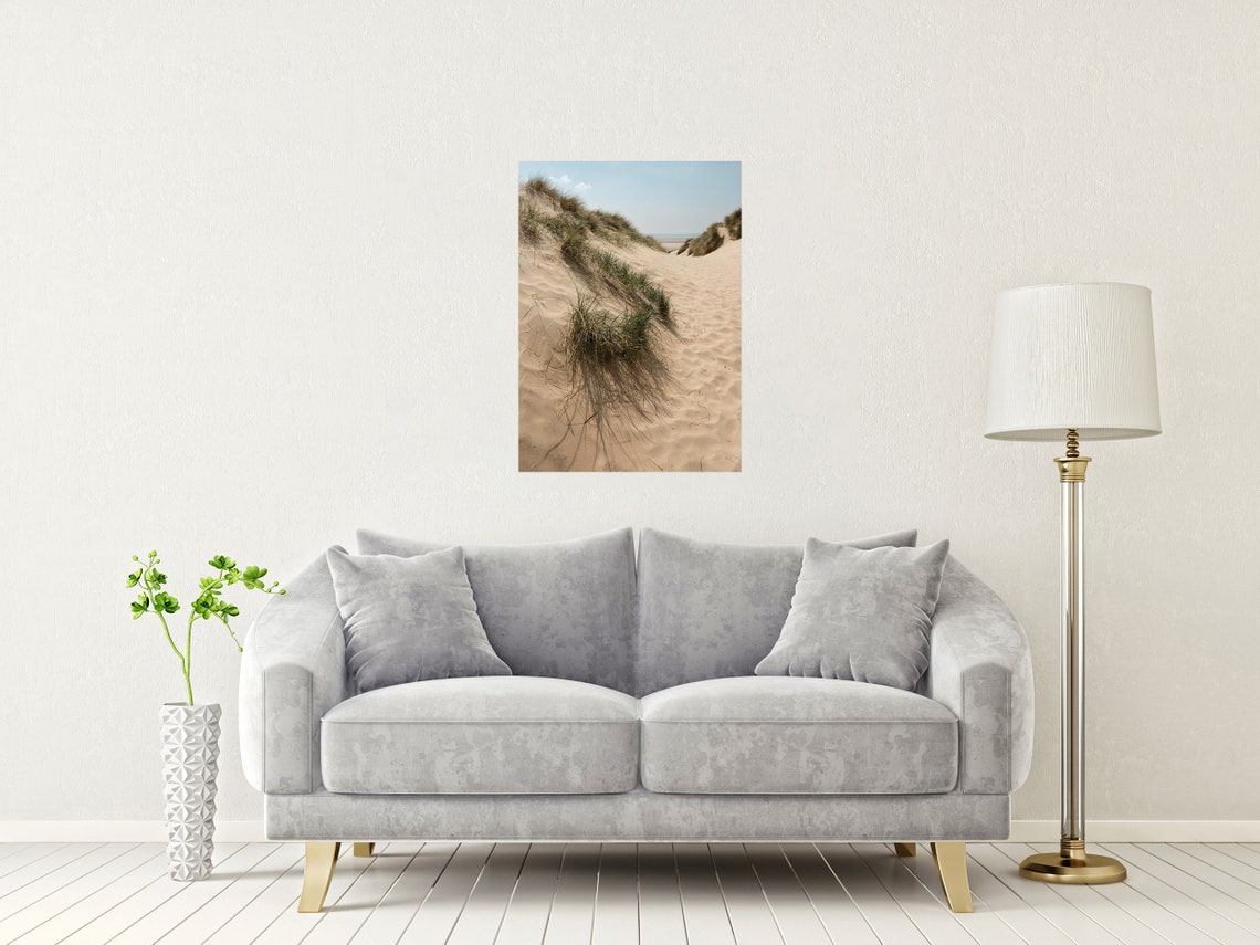 Camber Sands Beach Sand Dunes with Grass on a Summer Day Poster - Image 2