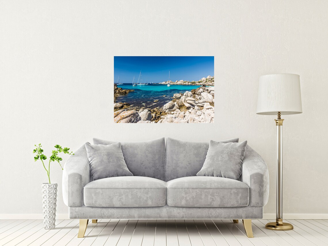 Corsica Lavezzi Islands Turquoise Water with Sailboats Poster - Image 2