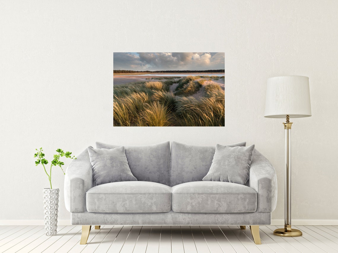 Holkham Beach Norfolk Golden Windswept Dunes Marram Grass Poster - Image 2