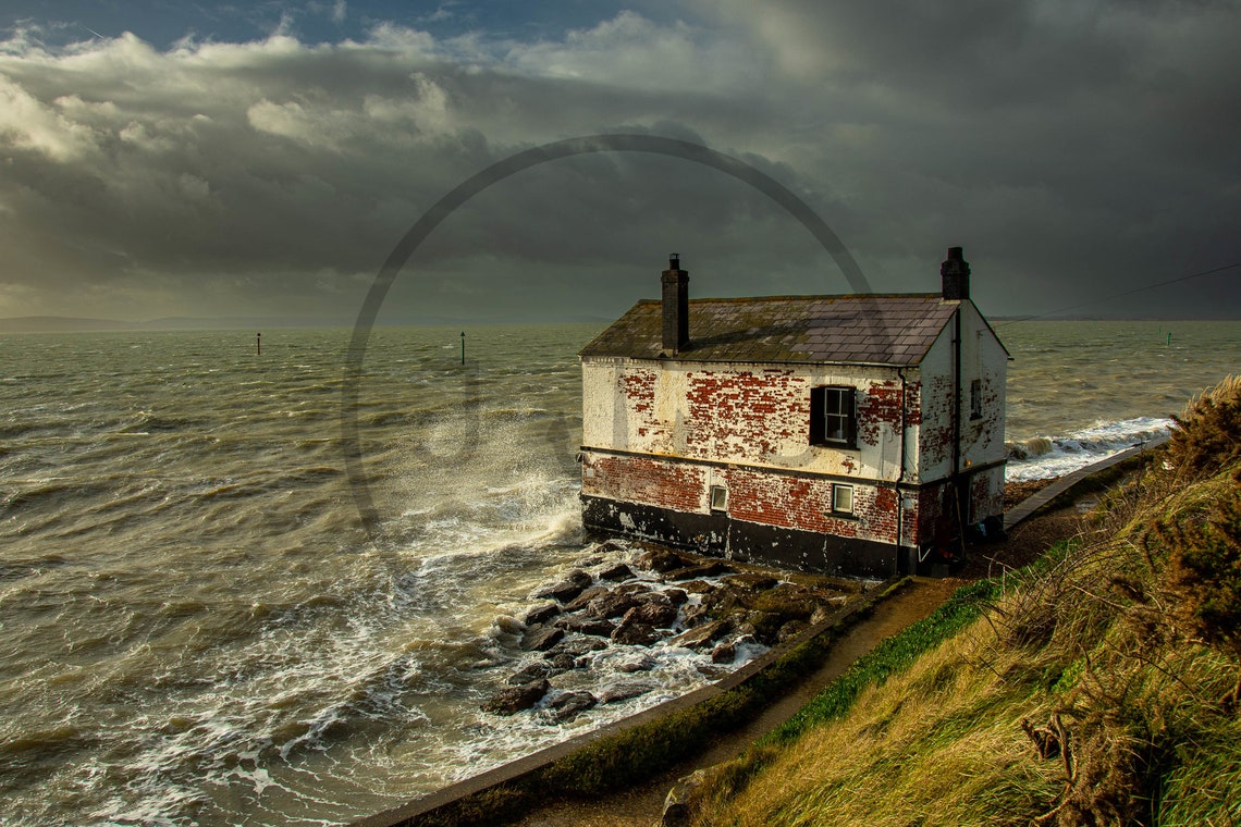 Lepe Beach Hampshire Storm Clouds Shore Building Waves Poster - Image 3