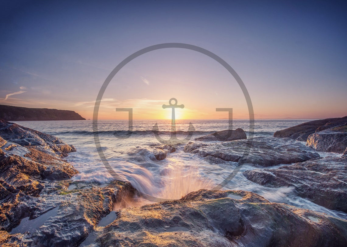 Musselwick Sands St Brides Bay Wales Sunset Long Exposure Print - Image 3