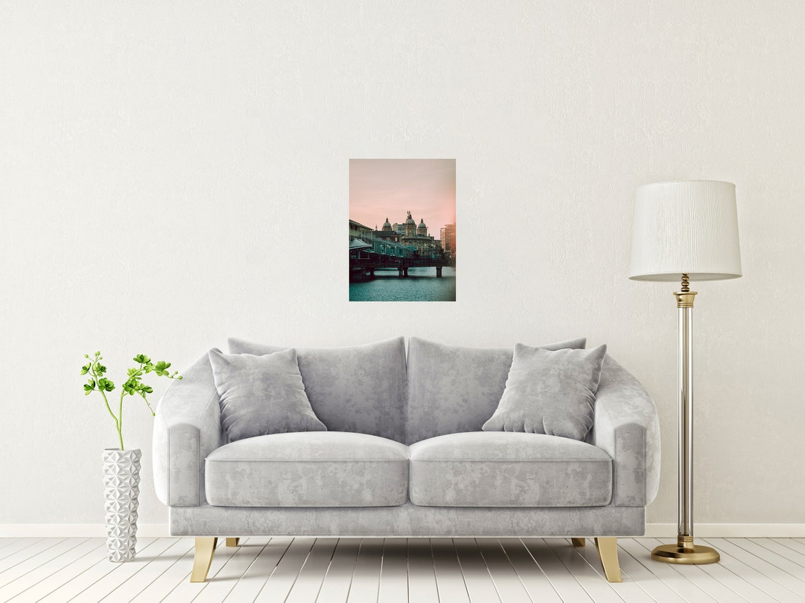 Kingston Upon Hull Yorkshire Waterfront Sunset Domes Glow Poster - Image 2
